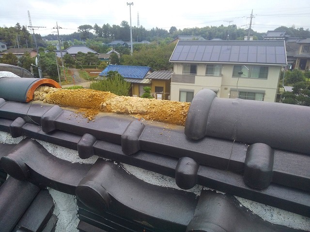 解体すると土が濡れていました